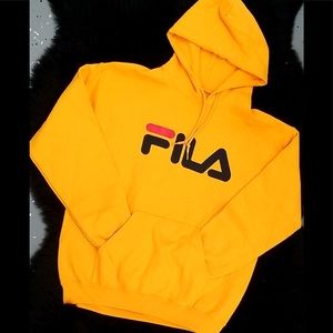 Classic fila logo fleece hoodie